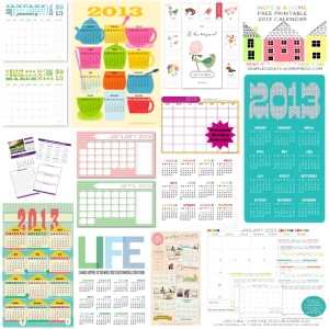 freebie, free printable, 2013 calendar